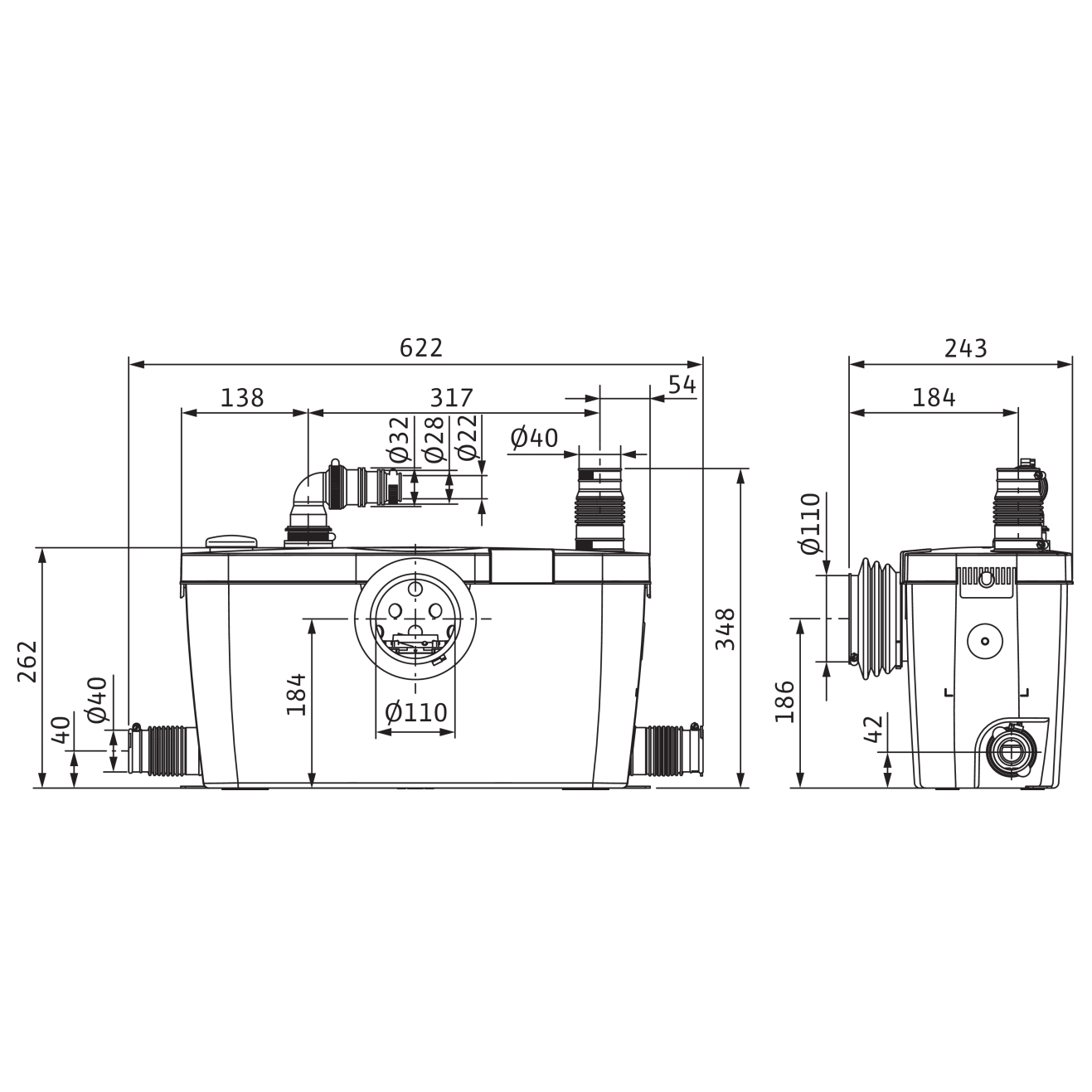 Установка для отвода сточных вод (фекальная) Wilo HiSewlift 3-15 (4191675)
