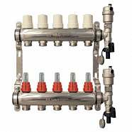 Коллектор. блок из нерж. стали с расходомерами 1", 6 x 3/4", евроконус VTc.586.EMNX.0606