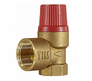 Клапан предохранительный для отопления  1/2"г-1.5бар красный TIM BL22FF-K-1.5