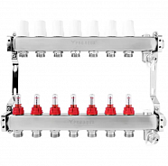 Коллектор. блок из нерж. стали с расходомерами 1", 7 x 3/4", евроконус PRO AQUA V500MB.07