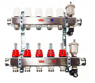Коллектор. блок из нерж. стали с расходомерами 1", 5 x 3/4", евроконус VTc.589.EMNX.0605